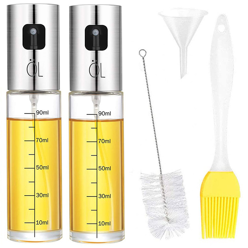 Baked oil bottle brush with graduated stainless steel spray bottle Funnel silicone oil sprayer set Oil Spraye Baked oil bottle brush with graduated stainless steel spray bottle Funnel silicone oil sprayer set Oil Spraye