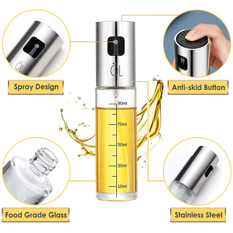 Baked oil bottle brush with graduated stainless steel spray bottle Funnel silicone oil sprayer set Oil Spraye Baked oil bottle brush with graduated stainless steel spray bottle Funnel silicone oil sprayer set Oil Spraye