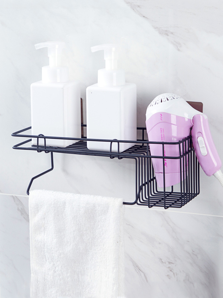 Kitchen Wrought Iron Hanging Basket, Storage Rack Draining Rack Sponge Dishcloth Rag Rack Multi-Purpose Storage Rack Hair Dryer Rack