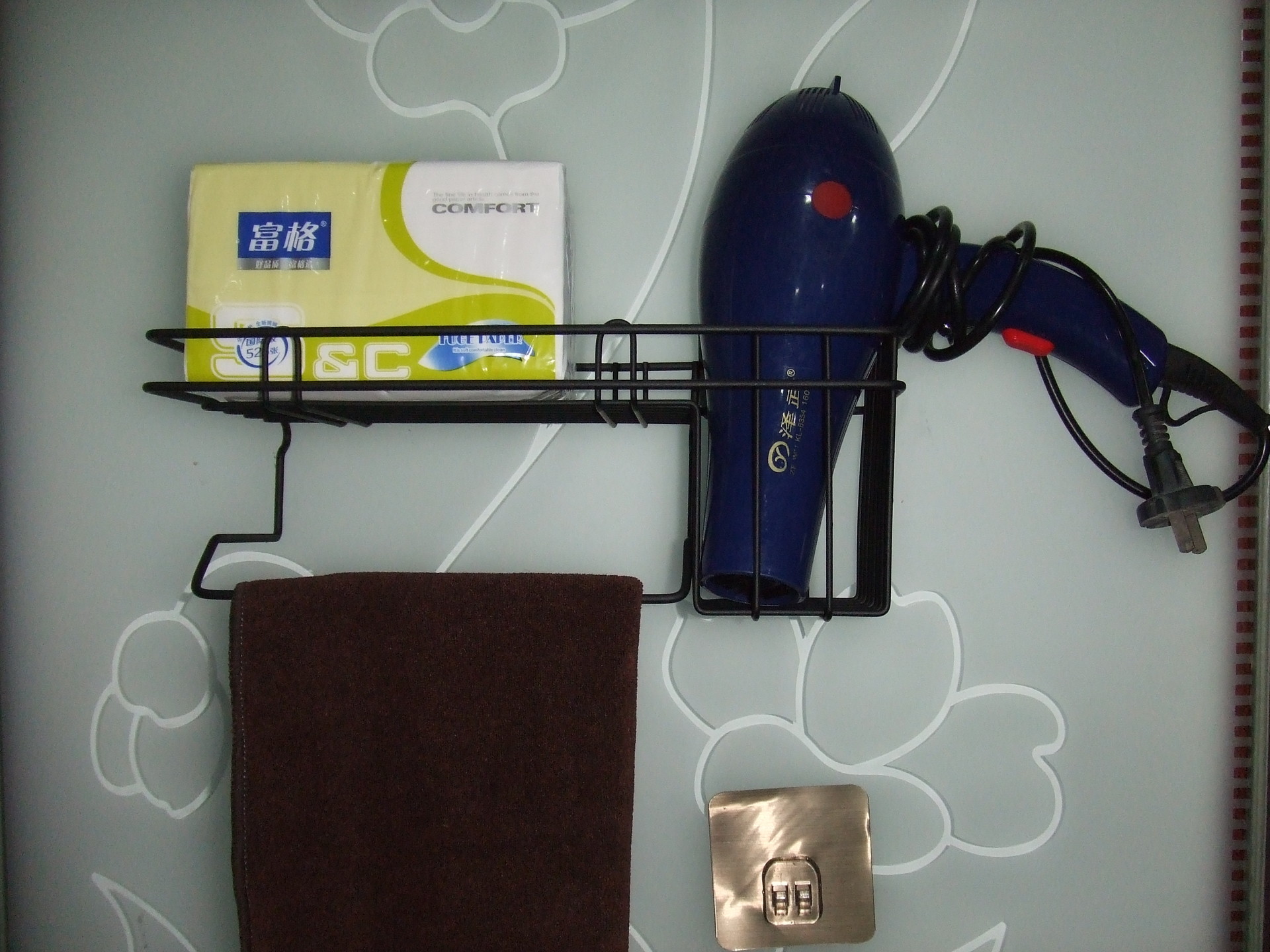 Kitchen Wrought Iron Hanging Basket, Storage Rack Draining Rack Sponge Dishcloth Rag Rack Multi-Purpose Storage Rack Hair Dryer Rack