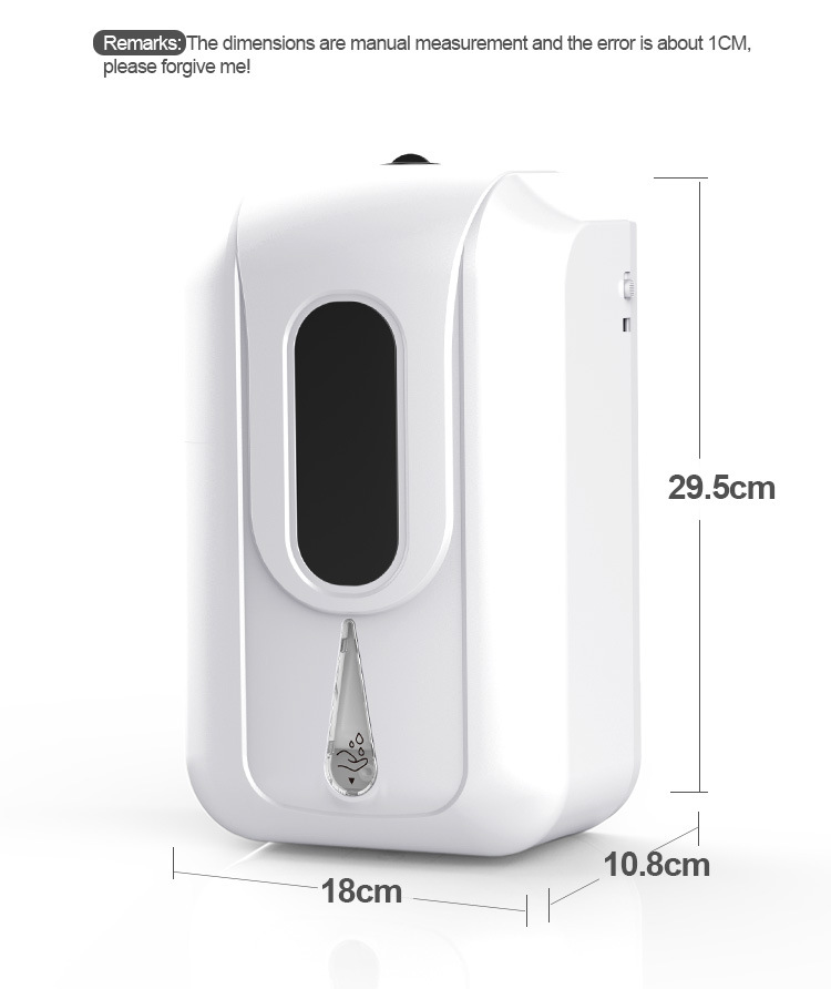 Cross-Border Large Capacity Automatic Gel Hand Washing Machine Motion Activated Liquid Soap Dispenser Alcohol Hand Sprayer Support Labeling