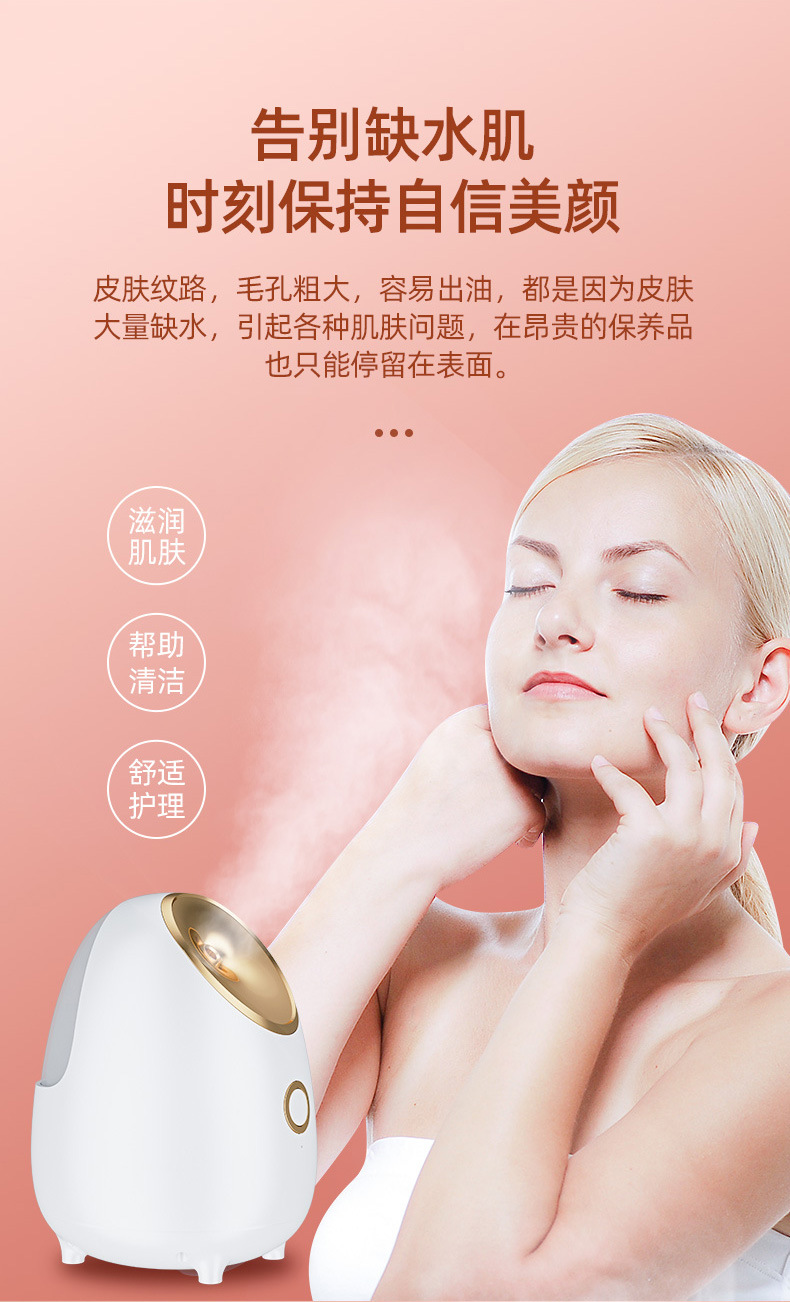 Household Small Face Steaming Hot and Cold Moisturizing Sprayer Beauty Instrument Facial Cleansing Moisturizing Hot Spray Face Steaming Instrument Factory