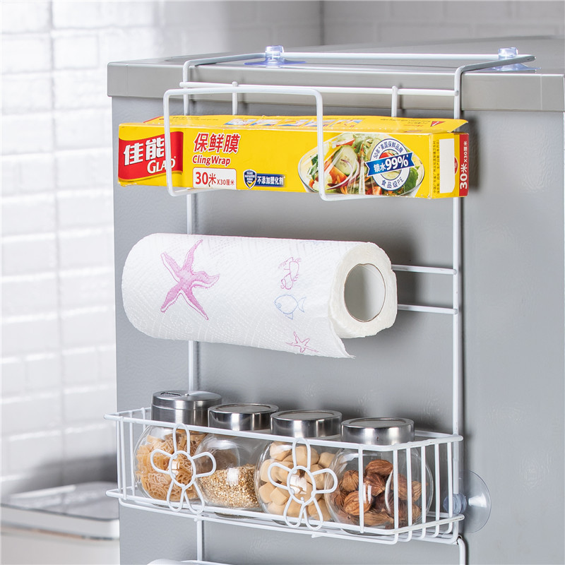 side wall paper rack storage rack kitchen paper rack storage rack without punching plastic film seasoning rack