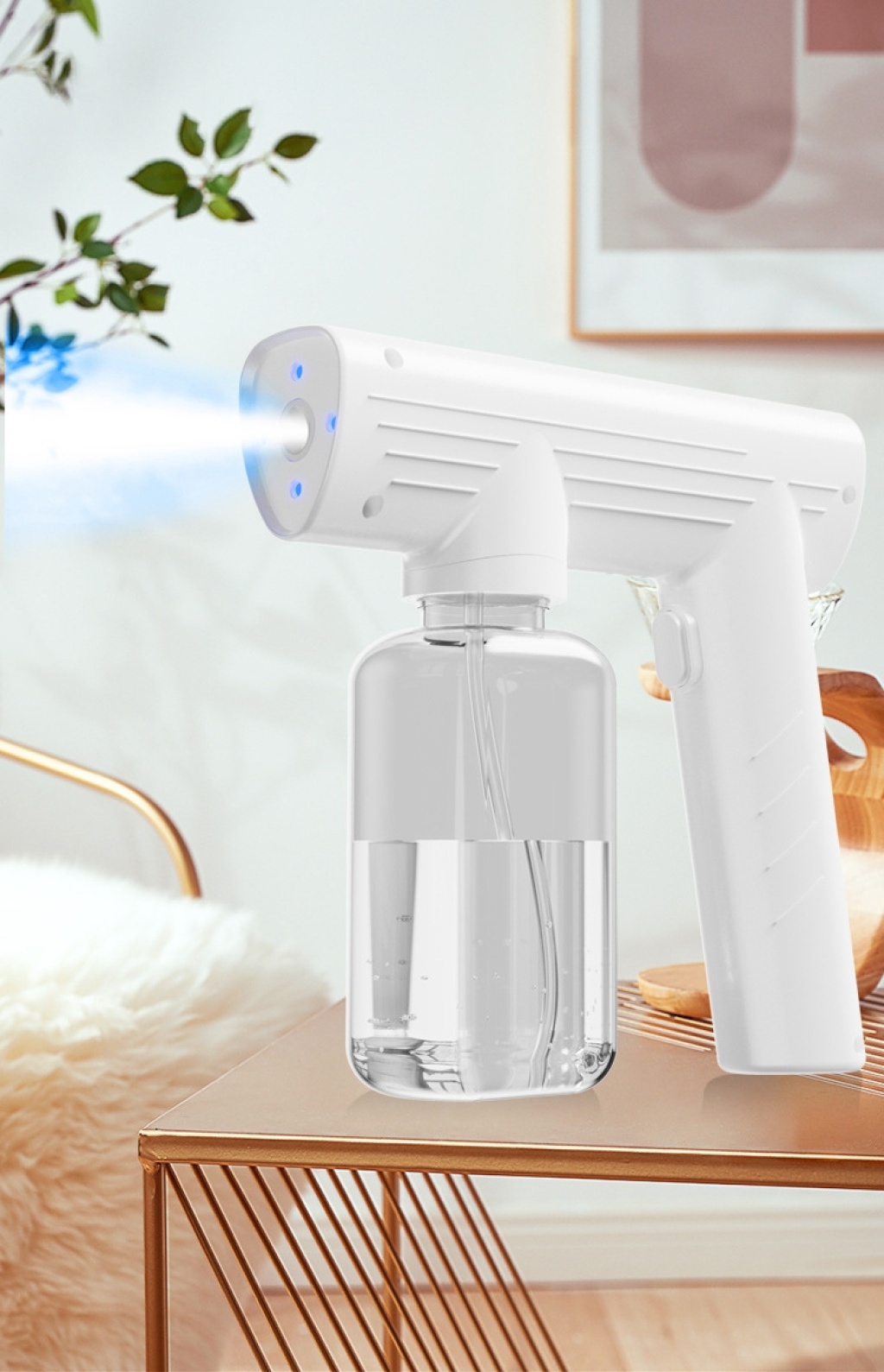 New Wireless Charging Disinfection Gun Spray Pistol USB Blue Light Sprayer Portable Atomization Disinfection Gun