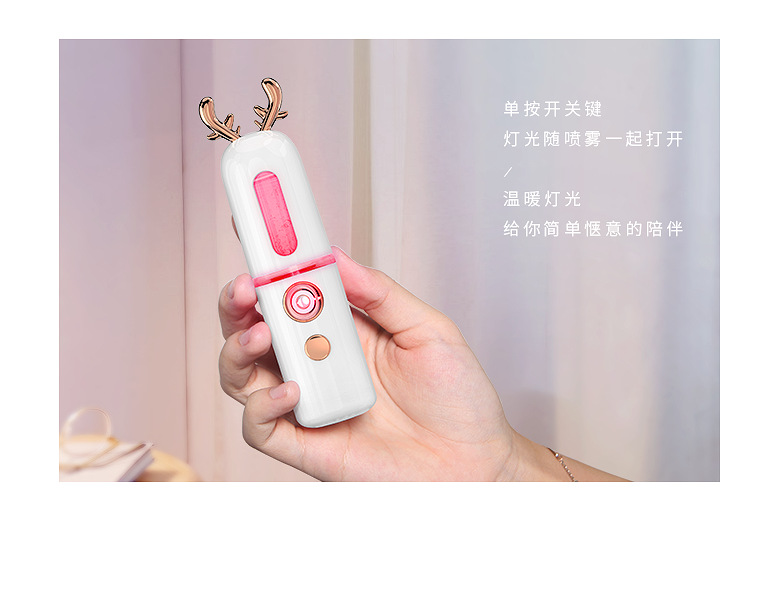 New Beauty Facial Steamer USB Charging Portable Nano Mist Sprayer Cute Atomizer Moisturizing Machine
