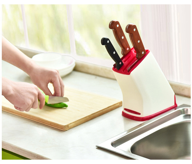 Kitchen Plastic Knife Rest Storage Knife Holder Multi-Functional Knife Storage Rack Draining Scissors Kitchen Knife Storage Rack
