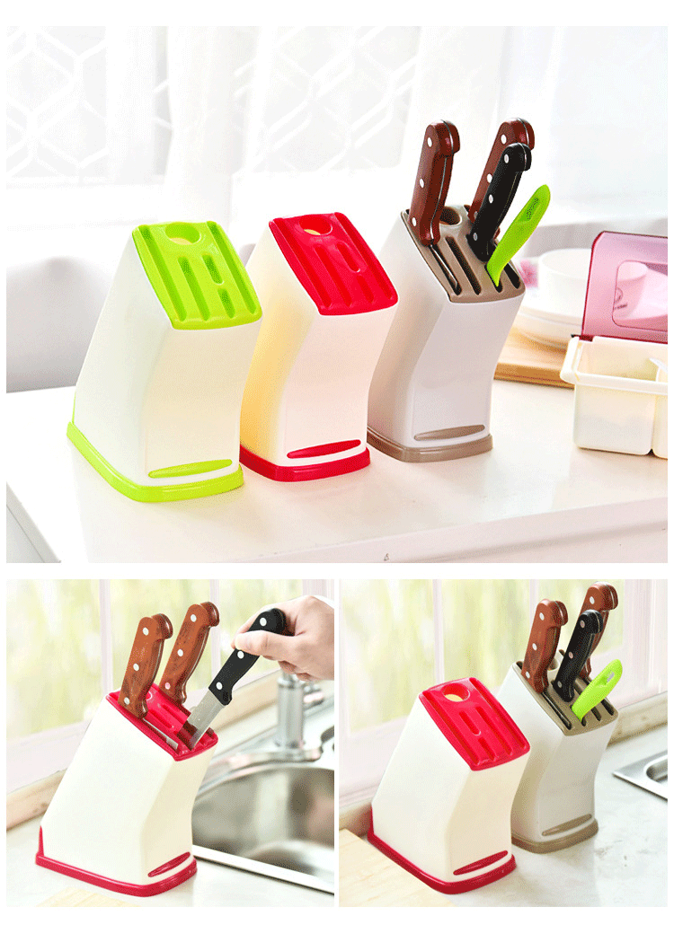 Kitchen Plastic Knife Rest Storage Knife Holder Multi-Functional Knife Storage Rack Draining Scissors Kitchen Knife Storage Rack
