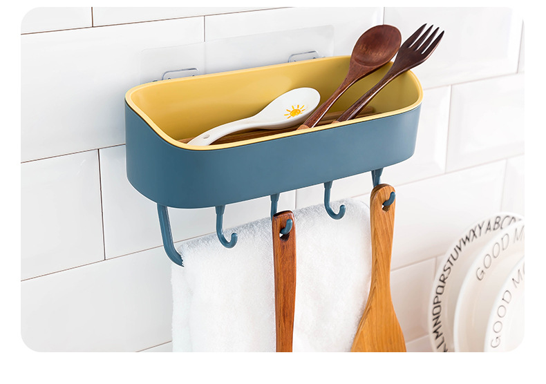 Simple Punch-Free Bathroom Wall-Mounted Storage Rack Bathroom Multi-Functional Kitchen Plastic Storage Rack