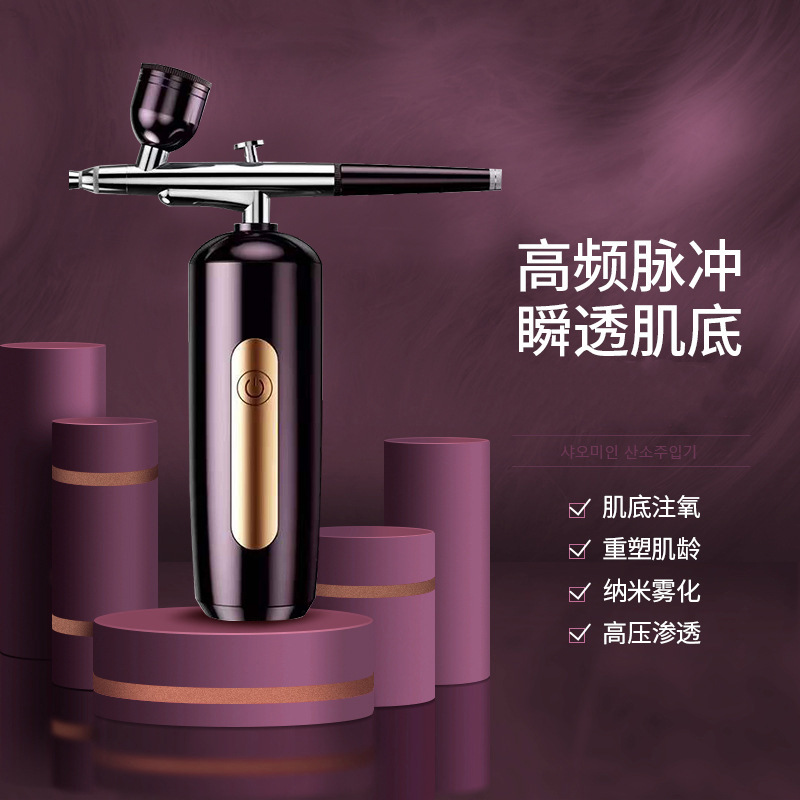 Oxygen Injection Skin Spray Beauty Salon Home Handheld High-Pressure Spray Gun Water Oxygen Instrument Charging Portable Sprayer Essence Inductive Therapeutical Instrument
