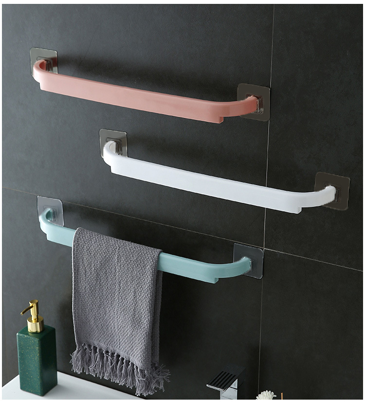 Bathroom Towel Rack Punch-Free Kitchen Single Rod Rag Rack Bathroom Storage Rack Storage Rack Wholesale