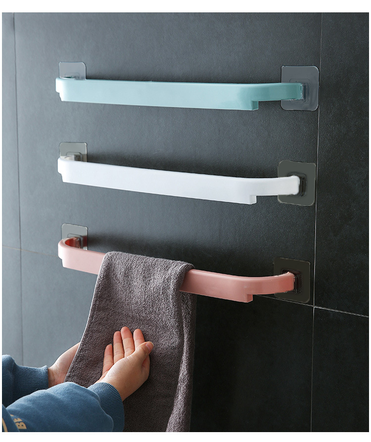 Bathroom Towel Rack Punch-Free Kitchen Single Rod Rag Rack Bathroom Storage Rack Storage Rack Wholesale