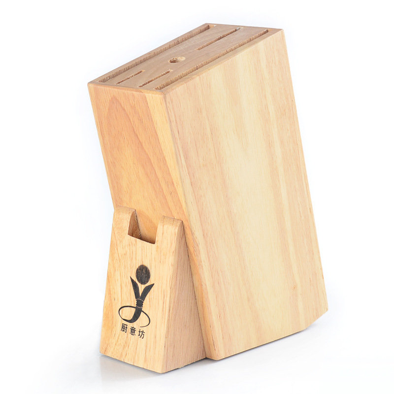 Solid Wood Knife Holder Household Rubber Wood Kitchen Knife Rack MultiFunctional Kitchen Knife Storage Rack Storage Rack