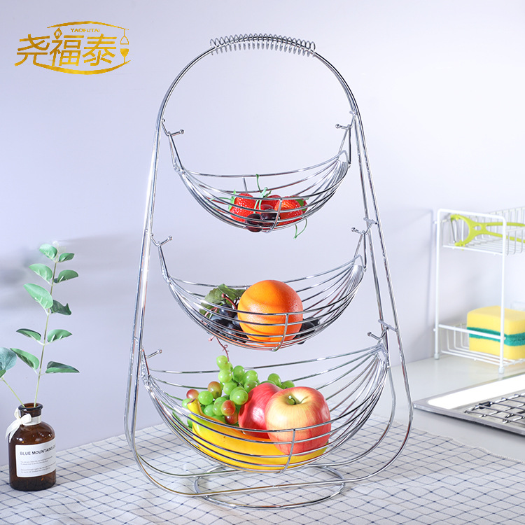 European tieyi fruit cradle living room double layer fruit water storage rack sitting room snacks storage rack