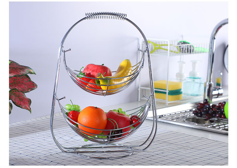 European tieyi fruit cradle living room double layer fruit water storage rack sitting room snacks storage rack European tieyi fruit cradle living room double layer fruit water storage rack sitting room snacks storage rack