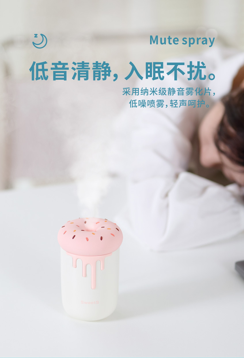 New Mini Sweetheart Humidifier Large Spray USB Home Car Hydrating Sprayer Night Light Gift