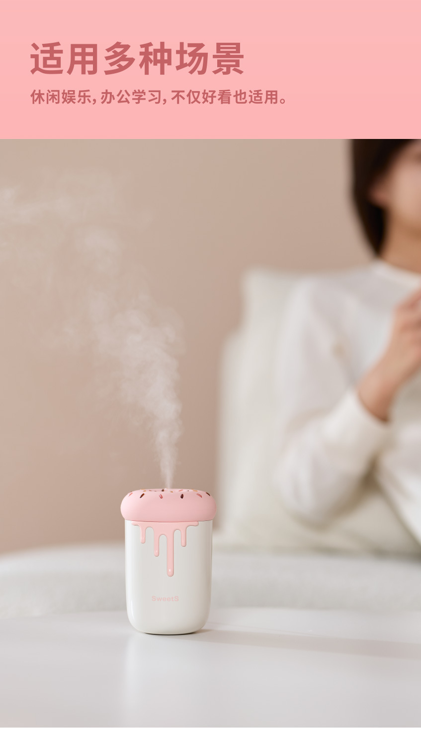 New Mini Sweetheart Humidifier Large Spray USB Home Car Hydrating Sprayer Night Light Gift