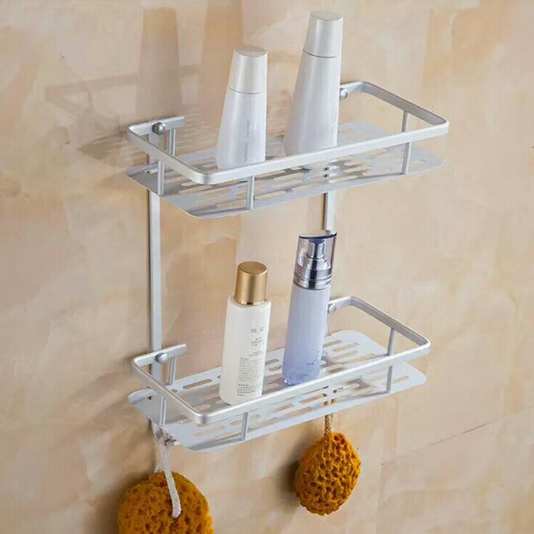 Punch-Free Storage Rack Bathroom Storage Rack Multifunctional Paste Type Double Storage Organizer