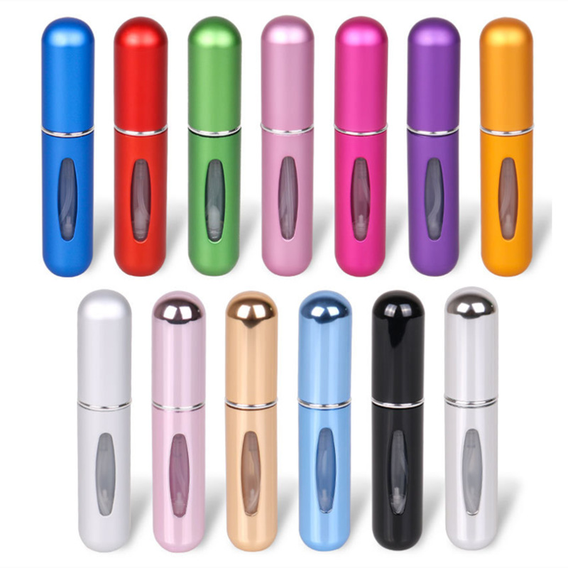 New 5ml Bottom Charge Perfume Sprayer Electrochemical Aluminum Recyclable Charge Perfume Sub-Bottles Portable Cosmetic Bottle