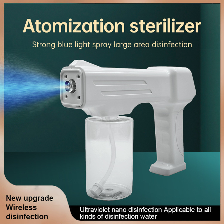 T05 Disinfection Atomization Alcohol Spray Blue Light Disinfection Epidemic Handheld Portable Electronic Wireless Alcohol Sprayer