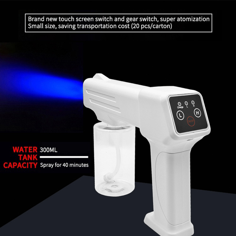 T05 Disinfection Atomization Alcohol Spray Blue Light Disinfection Epidemic Handheld Portable Electronic Wireless Alcohol Sprayer