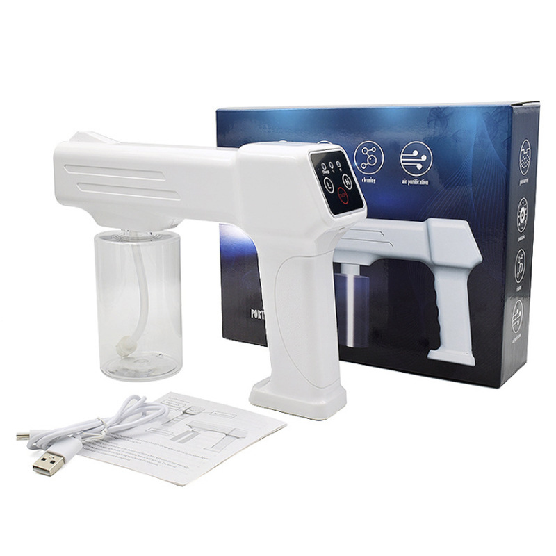 T05 Disinfection Atomization Alcohol Spray Blue Light Disinfection Epidemic Handheld Portable Electronic Wireless Alcohol Sprayer
