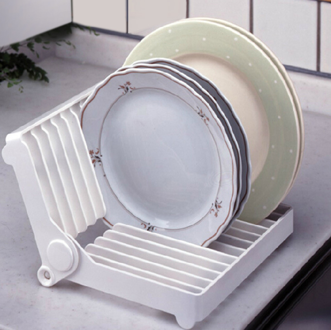 Kitchen Dish Storage Rack Plastic Folding Plate Shelf Storage Rack Draining Rack Bowls and Plates Shelf Single Layer Kitchen Dish Storage Rack Plastic Folding Plate Shelf Storage Rack Draining Rack Bowls and Plates Shelf Single Layer