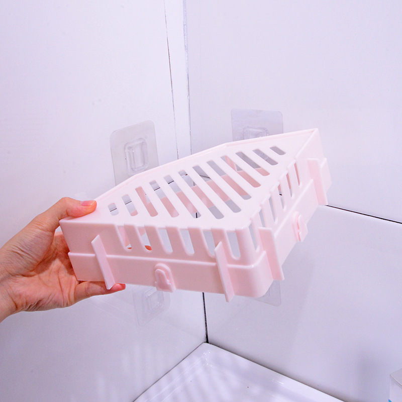 No Trace Stickers Storage Rack Bathroom Punch Free Storage Rack Triangle Storage Storage Basket Bathroom Corner Drain Rack