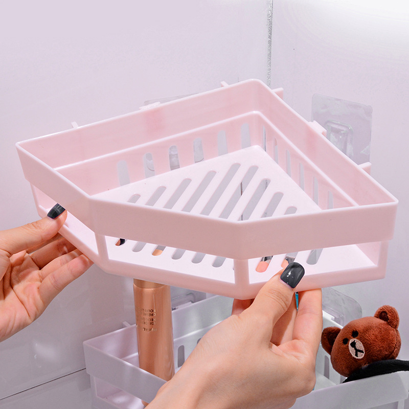 No Trace Stickers Storage Rack Bathroom Punch Free Storage Rack Triangle Storage Storage Basket Bathroom Corner Drain Rack