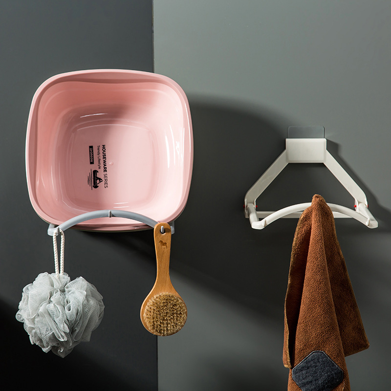 Automatic Rebound Washstand Bathroom Strong Non-Marking Viscose Hanger Bathroom Wall Hanging Washbasin Storage Rack