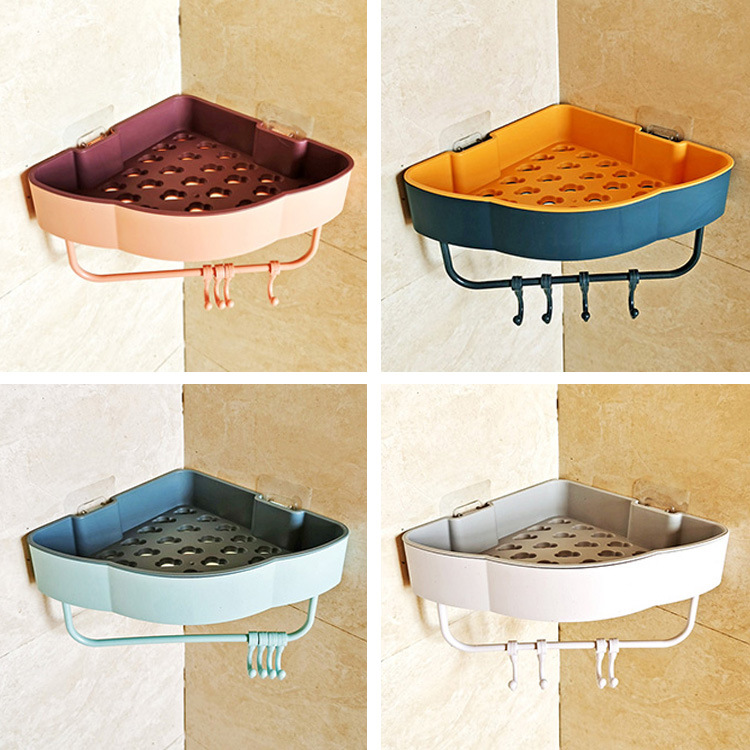 Punch-Free Bathroom Triangle Storage Rack Corner Rack Kitchen Wall-Mounted Storage Rack Bathroom Tripod