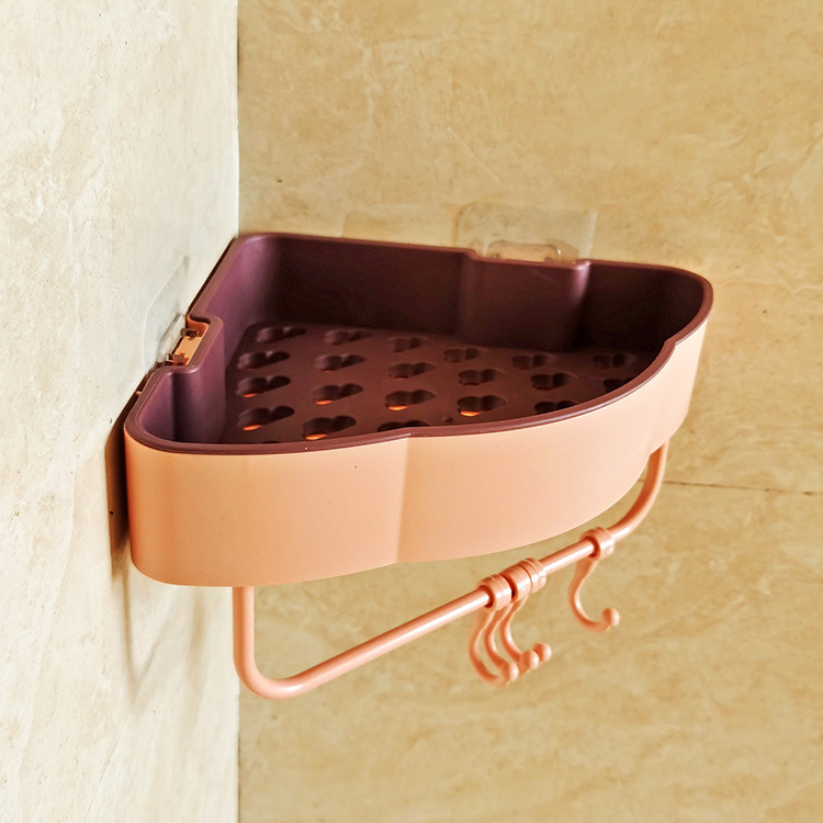 Punch-Free Bathroom Triangle Storage Rack Corner Rack Kitchen Wall-Mounted Storage Rack Bathroom Tripod