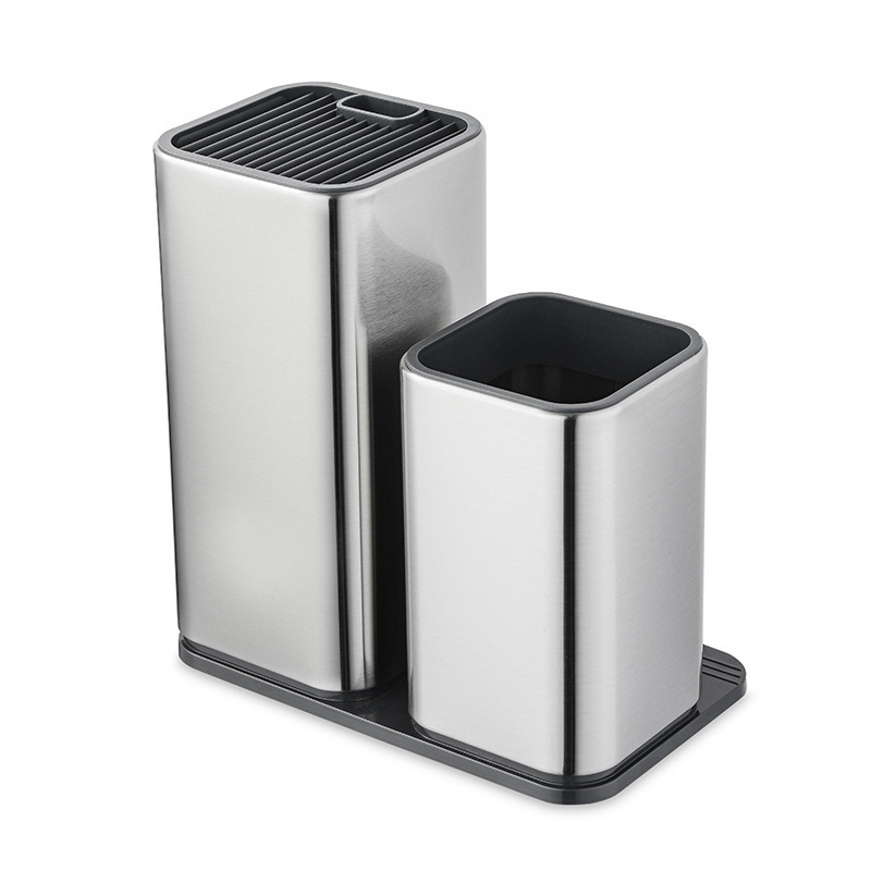 Steel Knife Holder Stainless Steel Knife Holder Storage Rack Kitchen Supplies Storage Rack Free Insert Storage Box