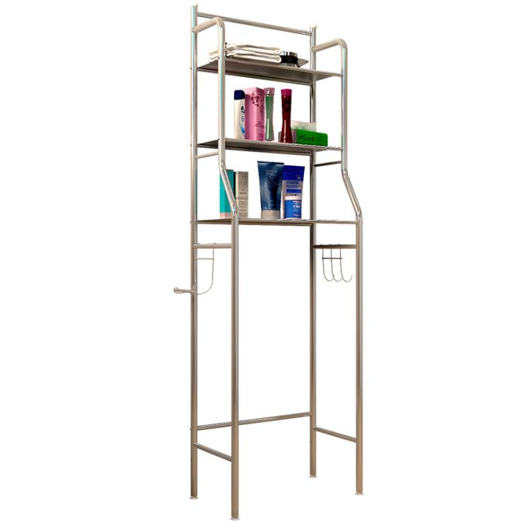 Stainless Steel Storage Rack Wall-Mounted Floor Toilet Bathroom Toilet Punch-Free Storage Rack