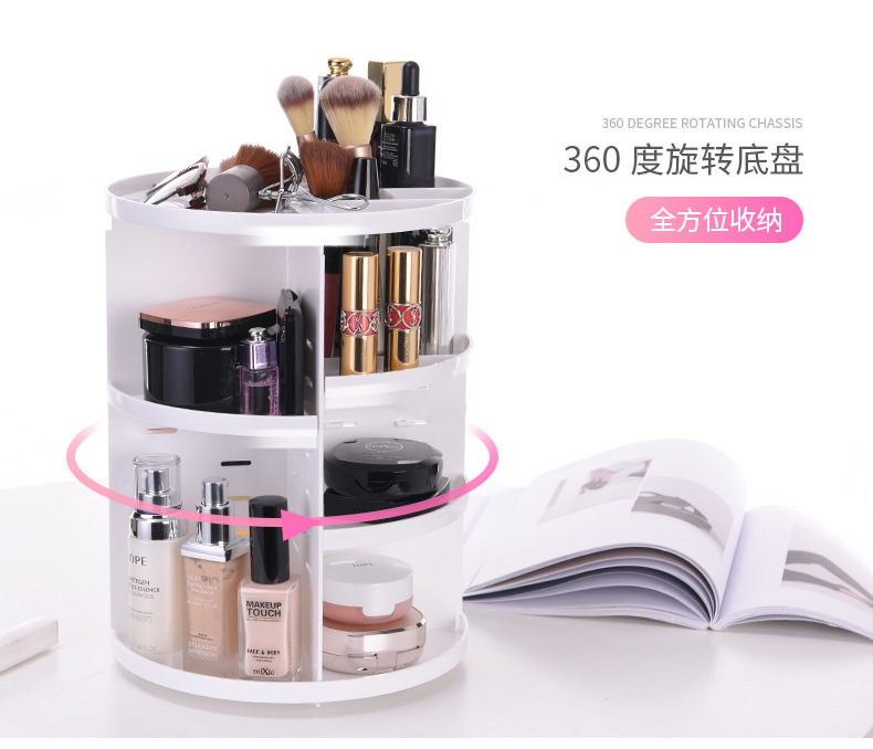 Desktop Rotating Cosmetics Storage Rack Plastic Storage Box Storage Rack Dresser Skin Care Products Organizing Rack New Material