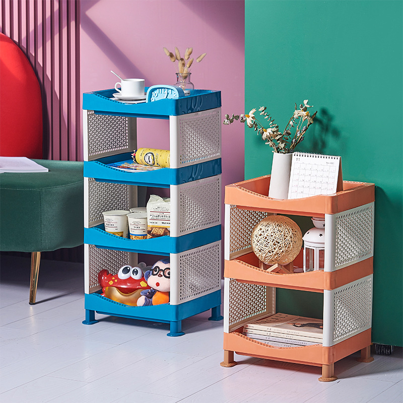 Bedroom Bedside Square Storage Rack Kitchen Sundries Floor Storage Rack Multi-Layer Bathroom Gap Storage Rack