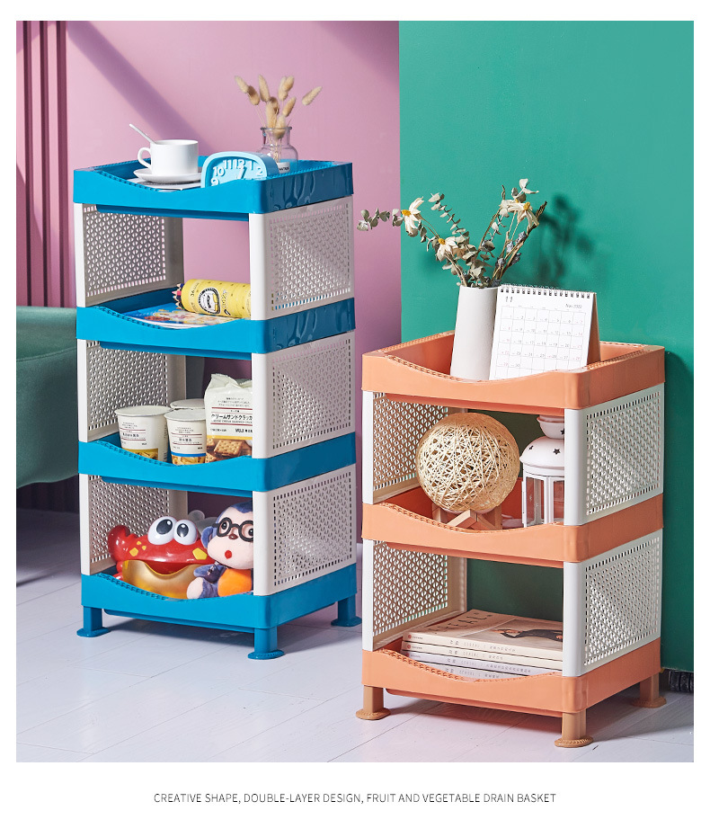 Bedroom Bedside Square Storage Rack Kitchen Sundries Floor Storage Rack Multi-Layer Bathroom Gap Storage Rack