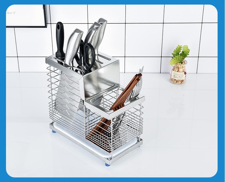 Rack Kitchen Supplies 304 Stainless Steel Kitchen Knife Rack Storage Rack Knife Storage Rack Slotting Tool Holder Boxes