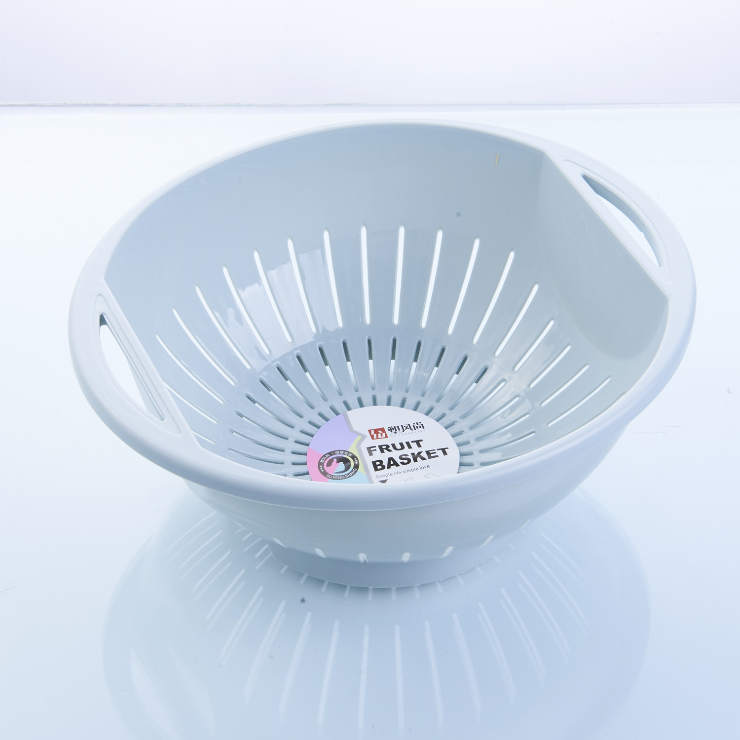 Fruit Basin Kitchen Vegetable Washing Basket Double-Layer Drain Basket round Fruit Basket Plastic Washing Basin Tableware Drip Storage Basket
