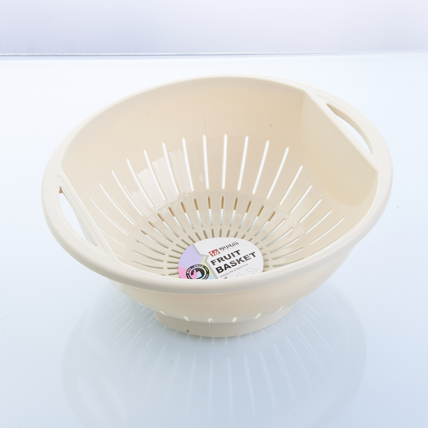 Fruit Basin Kitchen Vegetable Washing Basket Double-Layer Drain Basket round Fruit Basket Plastic Washing Basin Tableware Drip Storage Basket