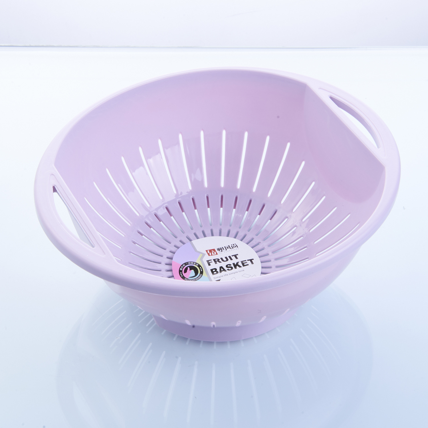 Fruit Basin Kitchen Vegetable Washing Basket Double-Layer Drain Basket round Fruit Basket Plastic Washing Basin Tableware Drip Storage Basket