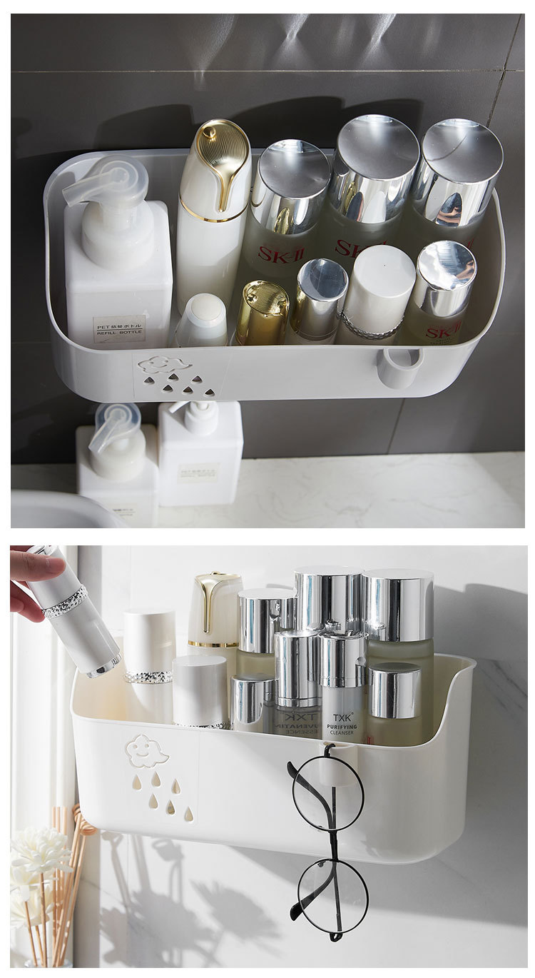 Factory Wholesale Toilet Punch-Free Storage Rack Seamless Hook Toiletries Bathroom Finishing Storage Rack