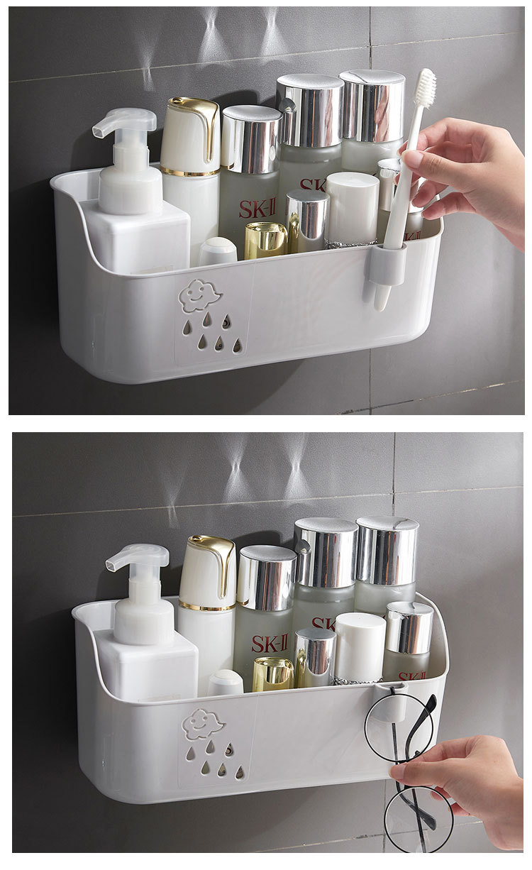 Factory Wholesale Toilet Punch-Free Storage Rack Seamless Hook Toiletries Bathroom Finishing Storage Rack
