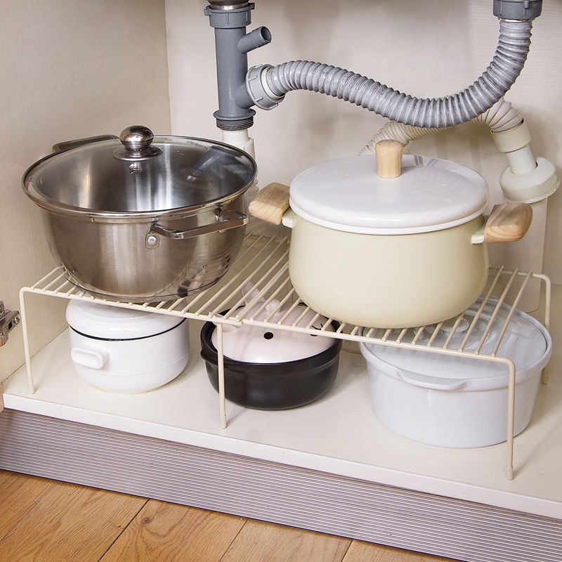 Multifunctional Retractable Iron Kitchen Storage Rack Sink Cupboard Dish Rack Seasoning Rack Kitchenware Storage Rack