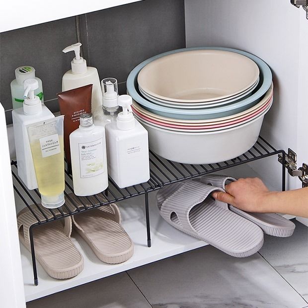 Multifunctional Retractable Iron Kitchen Storage Rack Sink Cupboard Dish Rack Seasoning Rack Kitchenware Storage Rack