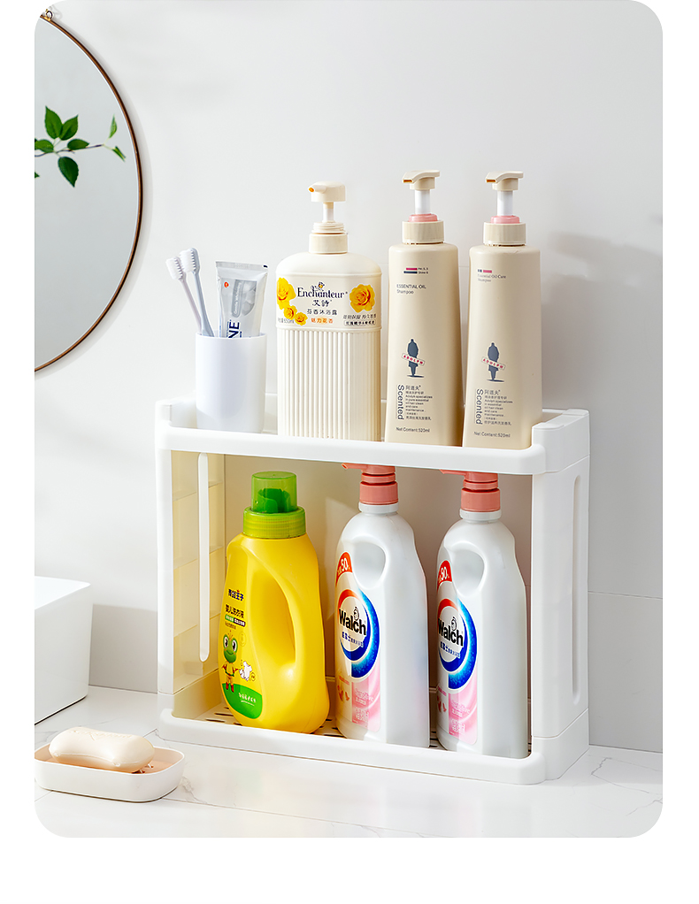 Bathroom Shower Gel Storage Rack Floor Multi-Layer Storage Rack Plastic Portable Bathroom Shampoo Rack with Wheels