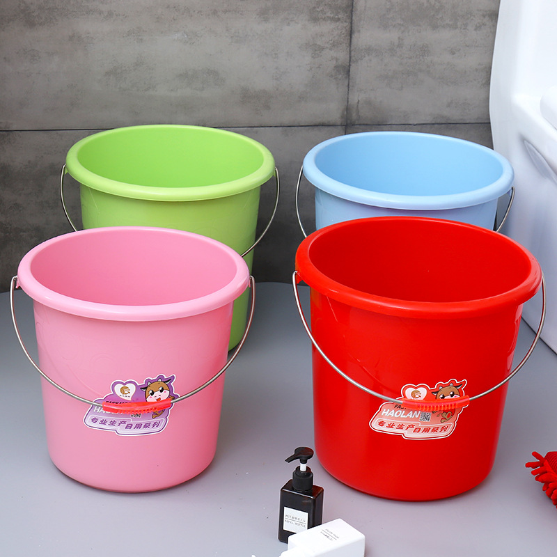 Thickened Laundry Household Plastic Bucket College Student Dormitory Supplies Portable Water Red Plastic Bucket Basin Bucket