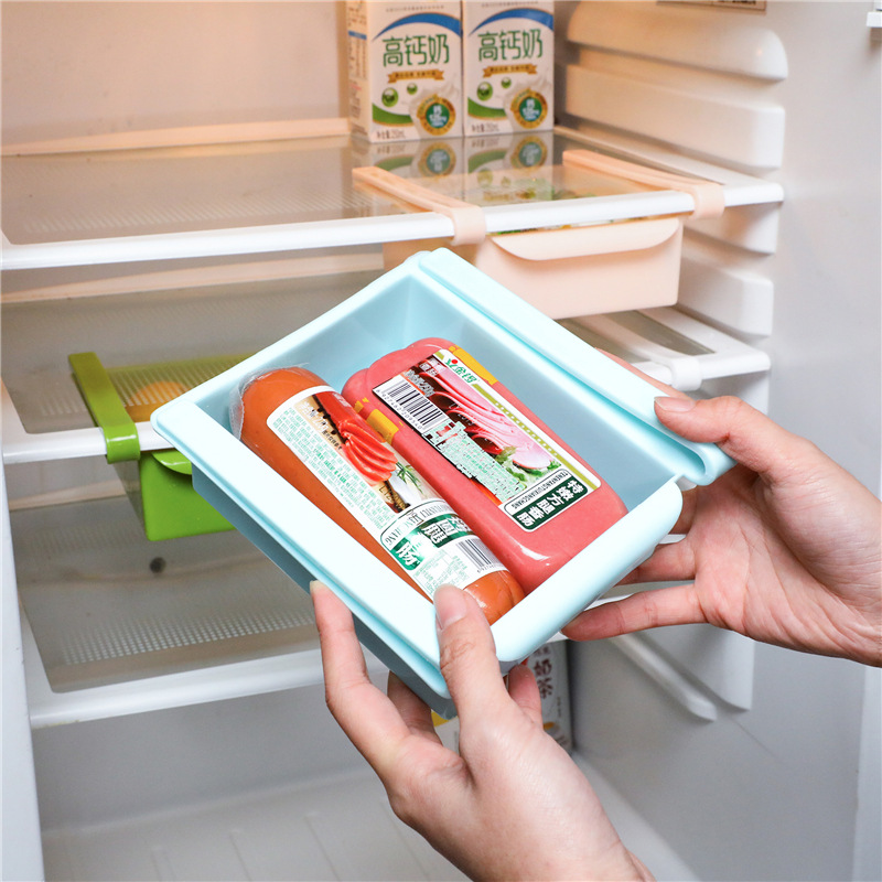 Refrigerator Fresh-Keeping Porting Plate Kitchen Finishing Storage Rack Creative Twitching Classification Storage Box Storage Rack