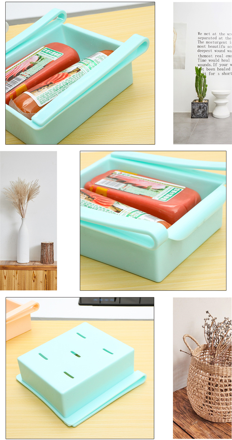 Refrigerator Fresh-Keeping Porting Plate Kitchen Finishing Storage Rack Creative Twitching Classification Storage Box Storage Rack