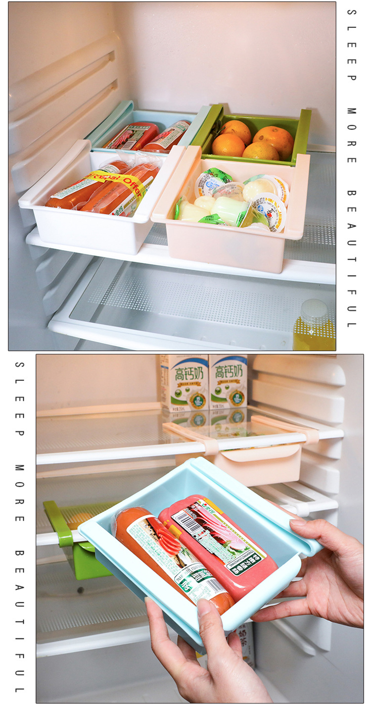 Refrigerator Fresh-Keeping Porting Plate Kitchen Finishing Storage Rack Creative Twitching Classification Storage Box Storage Rack