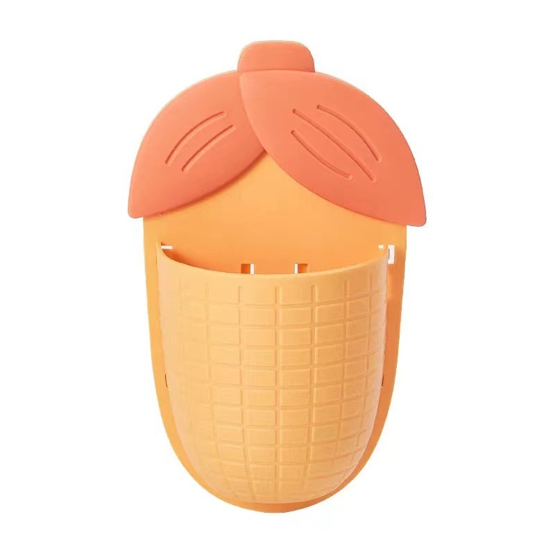 Cartoon Corn Toothbrush Holder Toothpaste Holder Bathroom and Dormitory Storage Rack Punch-Free with Hooks Comb Storage Rack